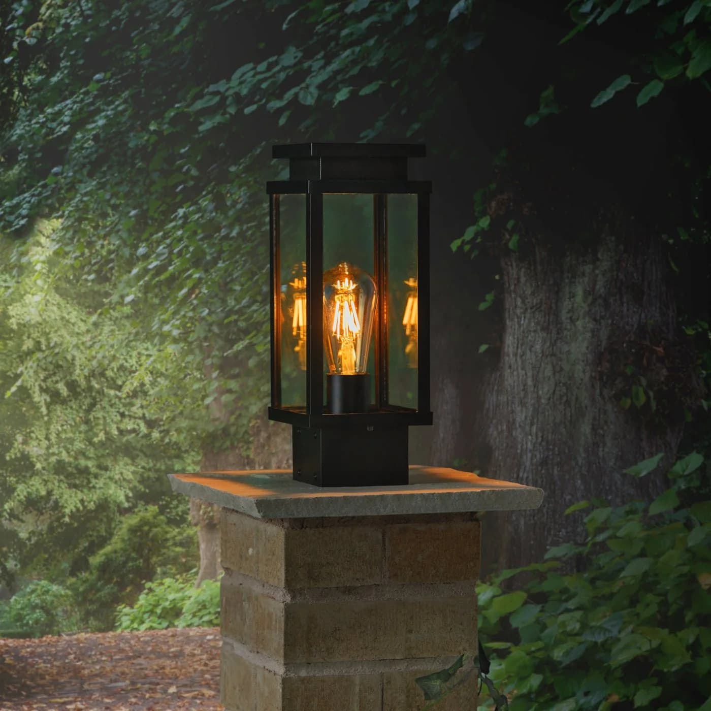 Lights4fun LED Gartenleuchte Ebony Zaunleuchte aus Aluminium Schwarz