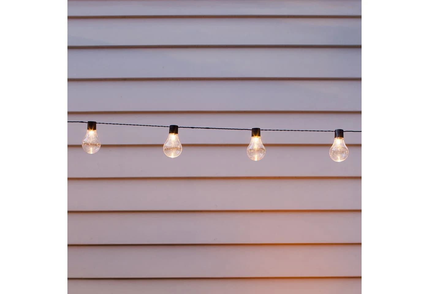 Lights4fun LED-Lichterkette 10er Zirkus Solar USB wiederaufladbar