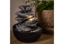 Lights4fun Zierbrunnen Ingleton LED Grau Wasserfall Bild 3