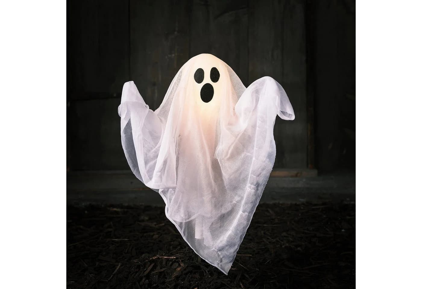 Lights4fun LED-Dekofigur Spook Geist 40cm mit Timer - Bild 2