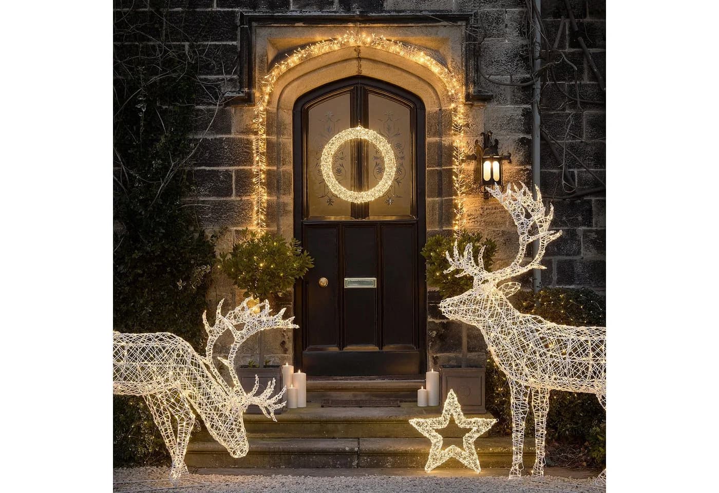 Lights4fun LED-Dekofigur Arkendale Bicolor LED Rentier