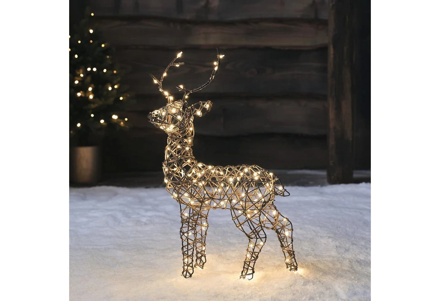 Lights4fun LED-Dekofigur Mini LED-Rentier Hirsch Studley - Bild 2