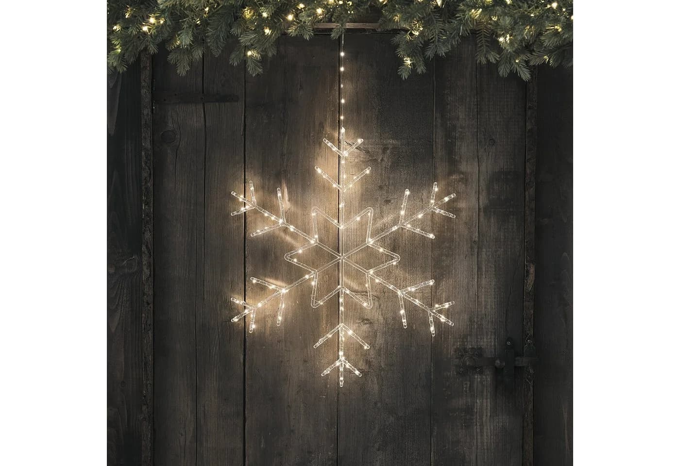 Lights4fun LED Schneeflocke 60cm Acryl LED Schneeflocke Weihnachtsdeko außen - Bild 2