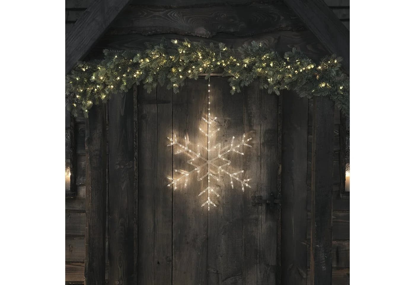 Lights4fun LED Schneeflocke 60cm Acryl LED Schneeflocke Weihnachtsdeko außen - Bild 3