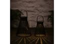 Lights4fun LED Laterne 2er Set Solar Laternen Rattan Schwarz Bild 1