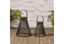 Lights4fun LED Laterne 2er Set Solar Laternen Rattan Schwarz Bild 2