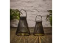 Lights4fun LED Laterne 2er Set Solar Laternen Rattan Schwarz Bild 3
