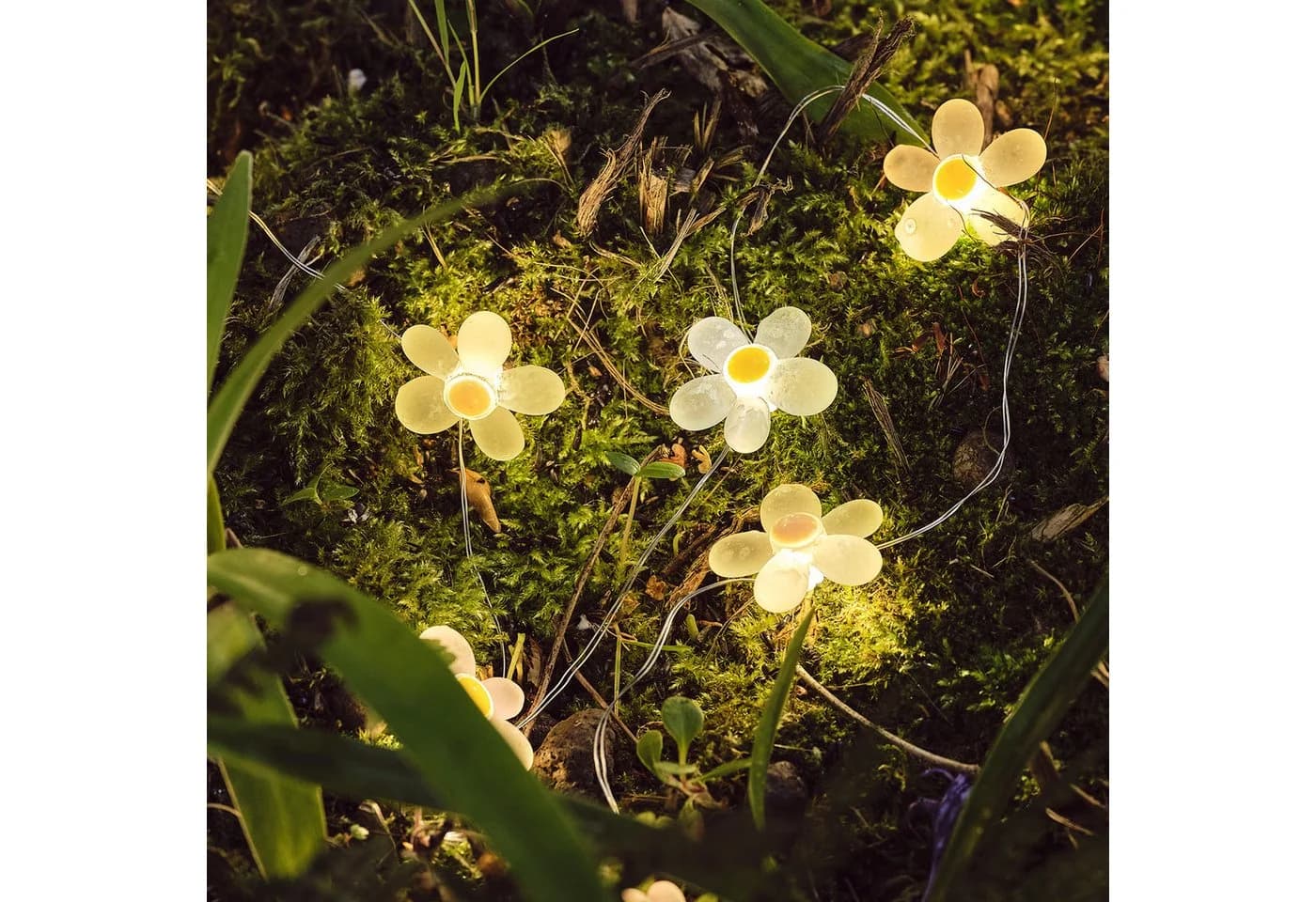 Lights4fun LED-Lichterkette 20er Blumen Pastellfarben - Bild 5