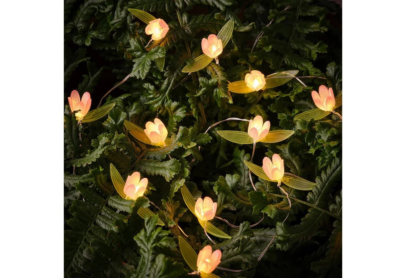 Lights4fun LED-Lichterkette 20er Micro Rosen Außen Rosa - Bild 5