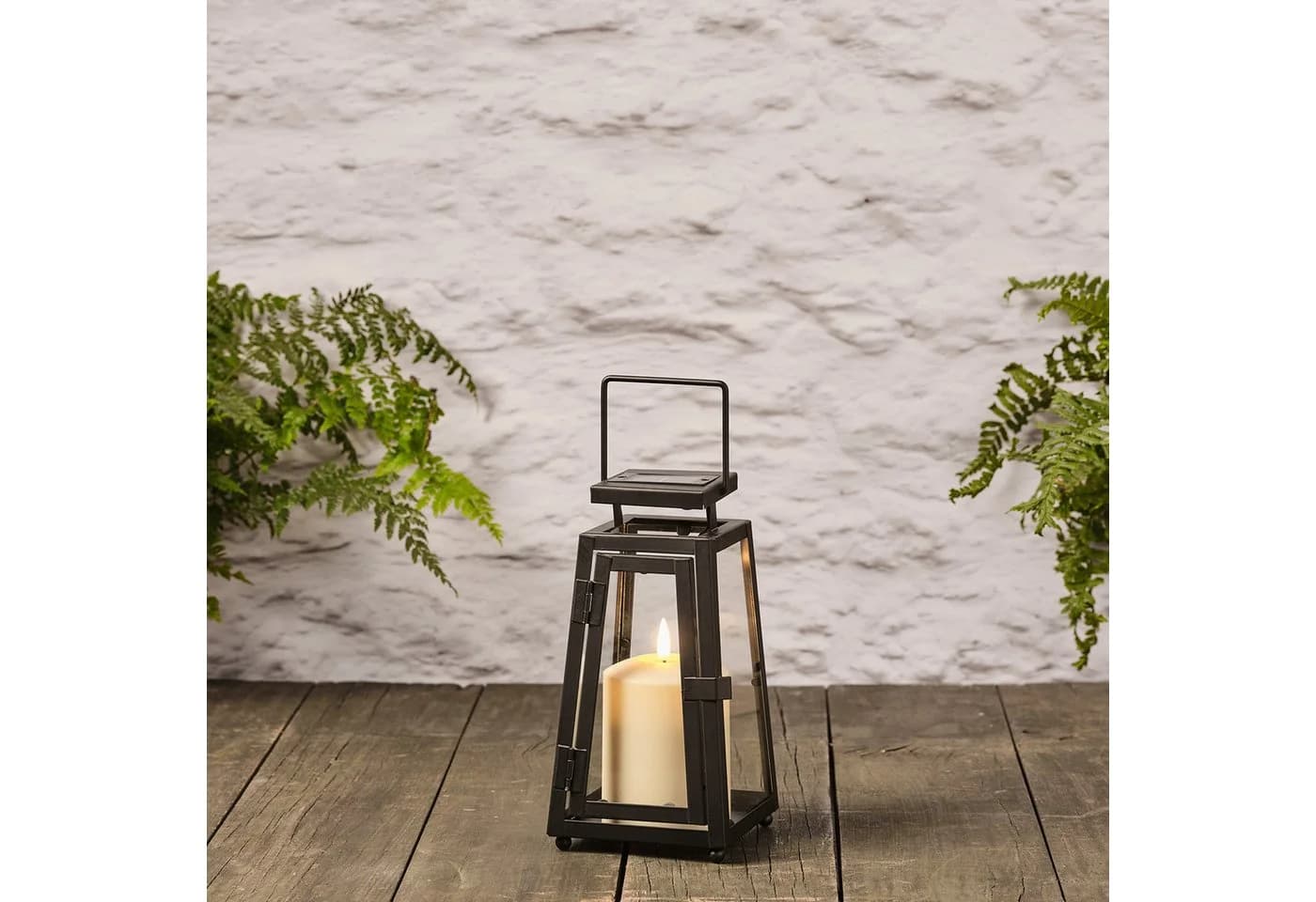 Lights4fun LED Laterne Porto Solar Laterne mit TruGlow® Outdoor Kerze