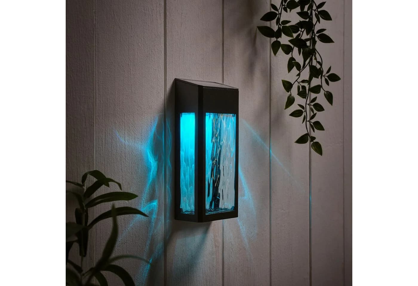 Lights4fun LED Solar Wandleuchte Glas Crackle-Look Schwarz - Bild 4