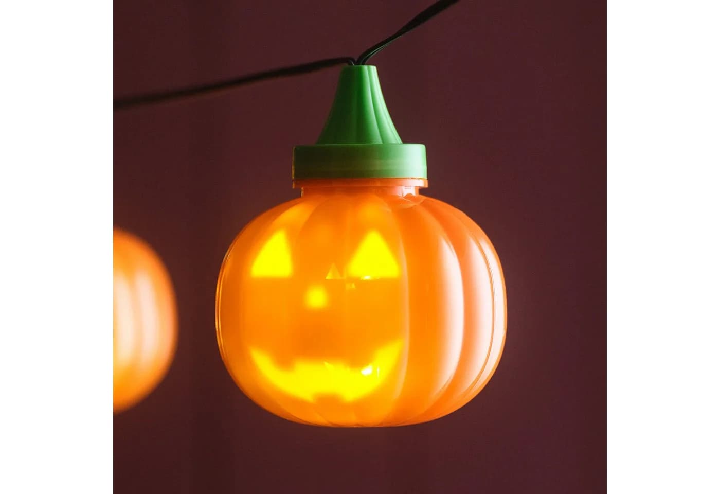 Lights4fun LED-Lichterkette 6er Kürbisse Batteriebetrieb Halloween