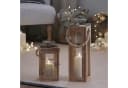 Lights4fun LED Laterne 34cm Salcombe Holz mit TruGlow Kerze Bild 1