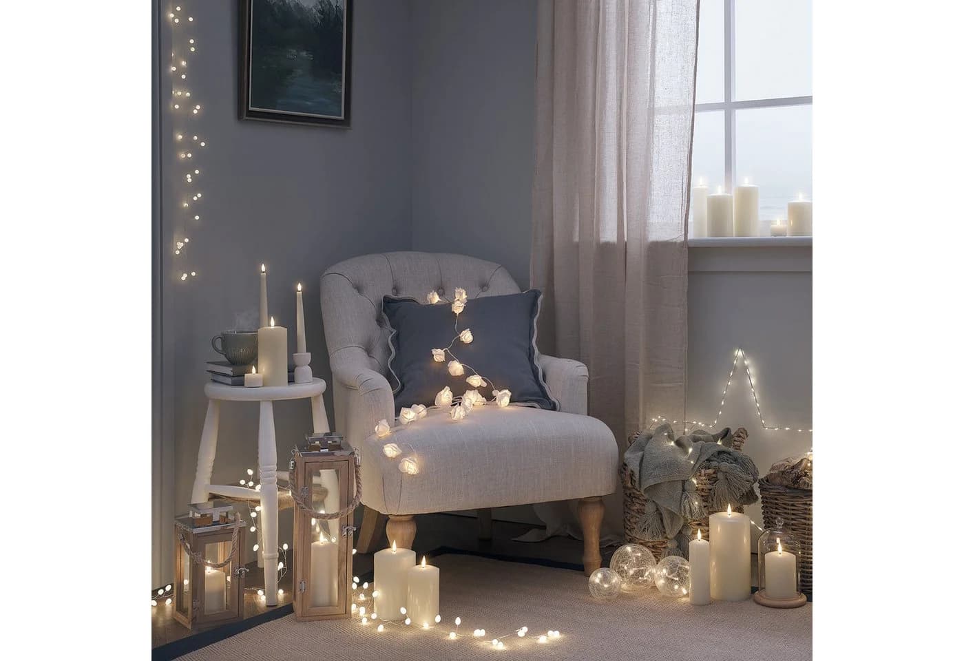 Lights4fun LED Laterne 34cm Salcombe Holz mit TruGlow Kerze - Bild 3