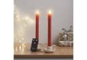 Lights4fun LED-Kerze 2er Set Tafelkerzen Echtwachs Rot mit Fernbedienung Bild 2