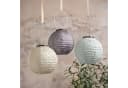 Lights4fun LED Solar-Lampions 3er Set Tyvek Flieder Blau Cremeweiß Bild 1