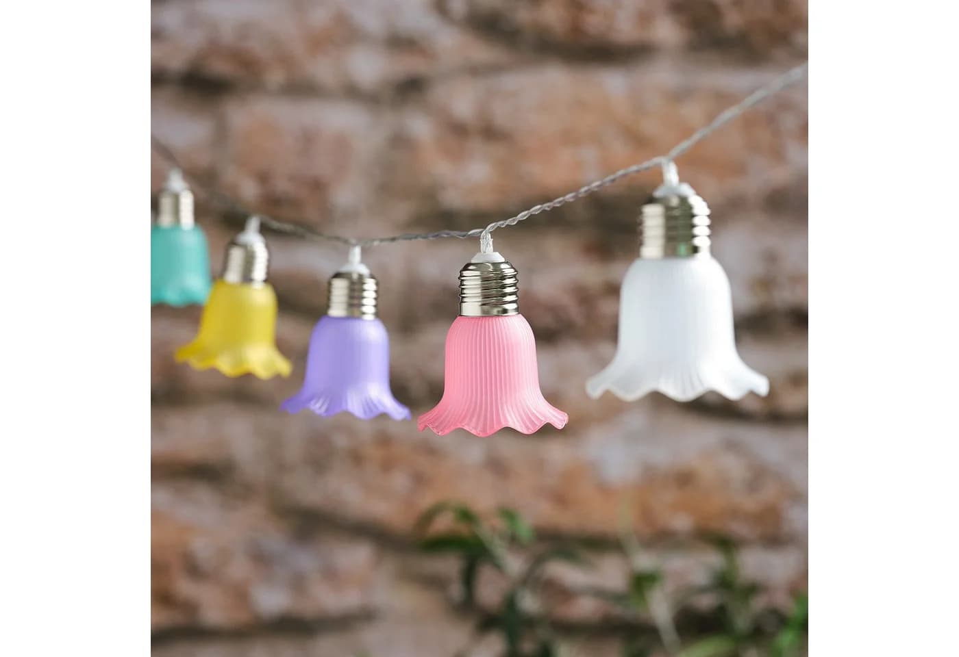 Lights4fun LED Solar Lichterkette 10er Blumen Pastell Warmweiß - Bild 3