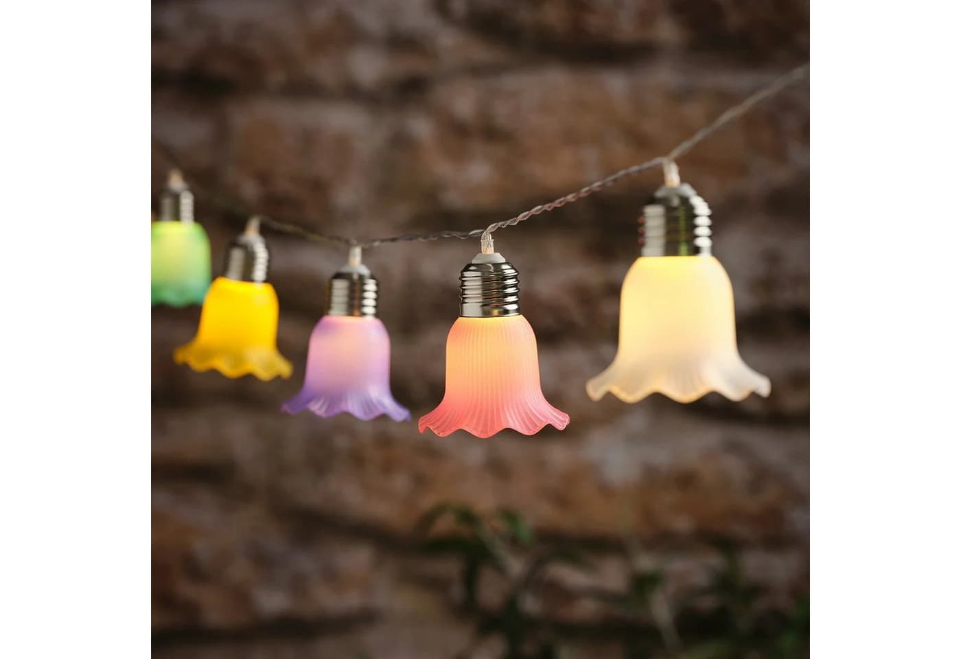 Lights4fun LED Solar Lichterkette 10er Blumen Pastell Warmweiß - Bild 4