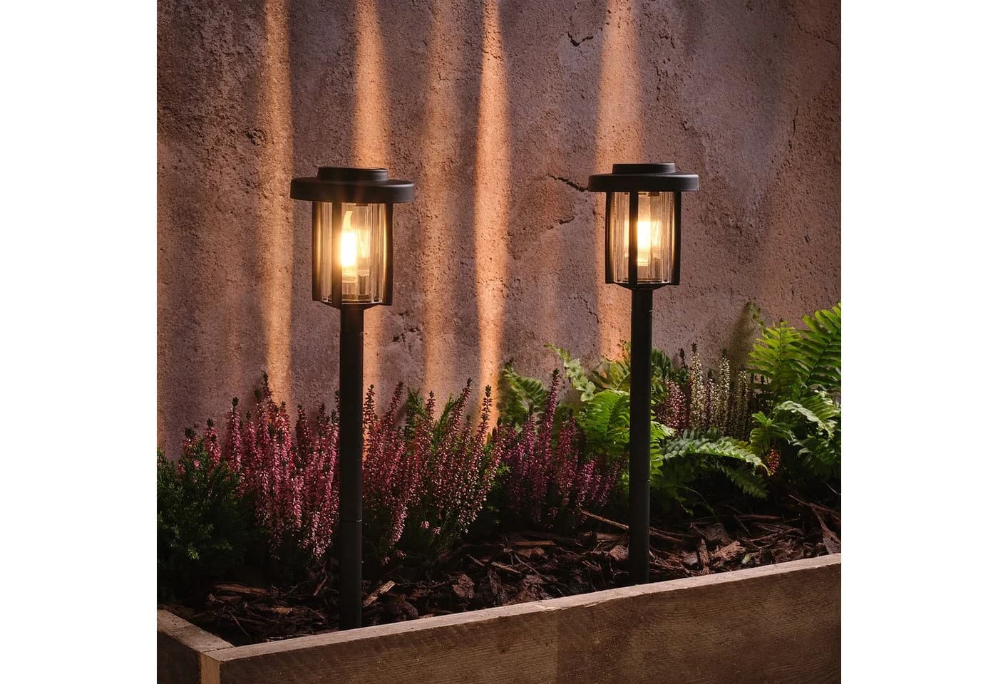 Lights4fun Solar-Gartensteckleuchte 2er-Set Dartmoor Filament-LED - Bild 2