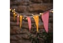 Lights4fun LED Dekolicht Lichterkette mit Frühlingsfähnchen Rosa Ocker Bild 1