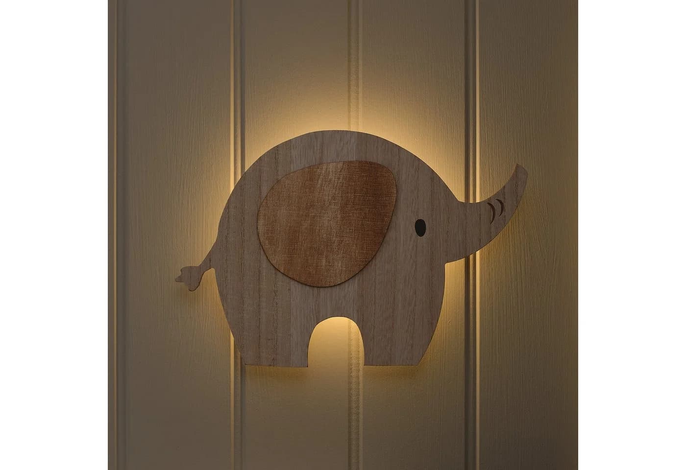Lights4fun LED Wandleuchte Ernie der Elefant mit Fernbedienung & Timer - Bild 3