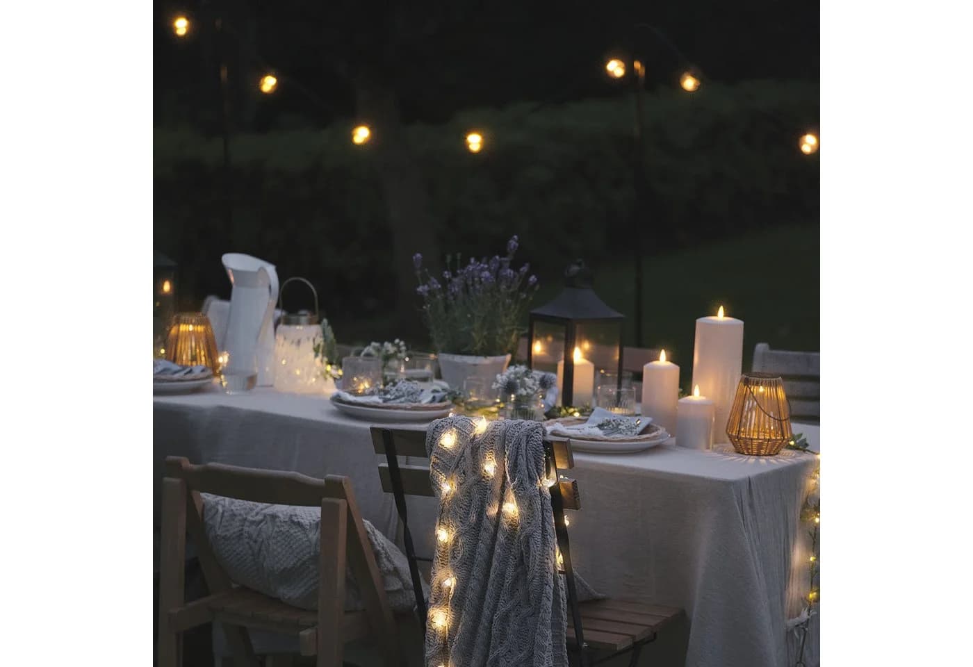 Lights4fun LED-Lichterkette Mikro-LED-Blumen Warmweiß mit Timer - Bild 3