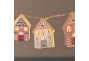 Lights4fun LED-Lichterkette 10er Holzhäuschen Timer Warmweiß Bild 1