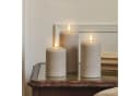 Lights4fun LED-Stumpenkerzen 3er Set TruGlow Echtwachs Taupe Fernbedienung Bild 4