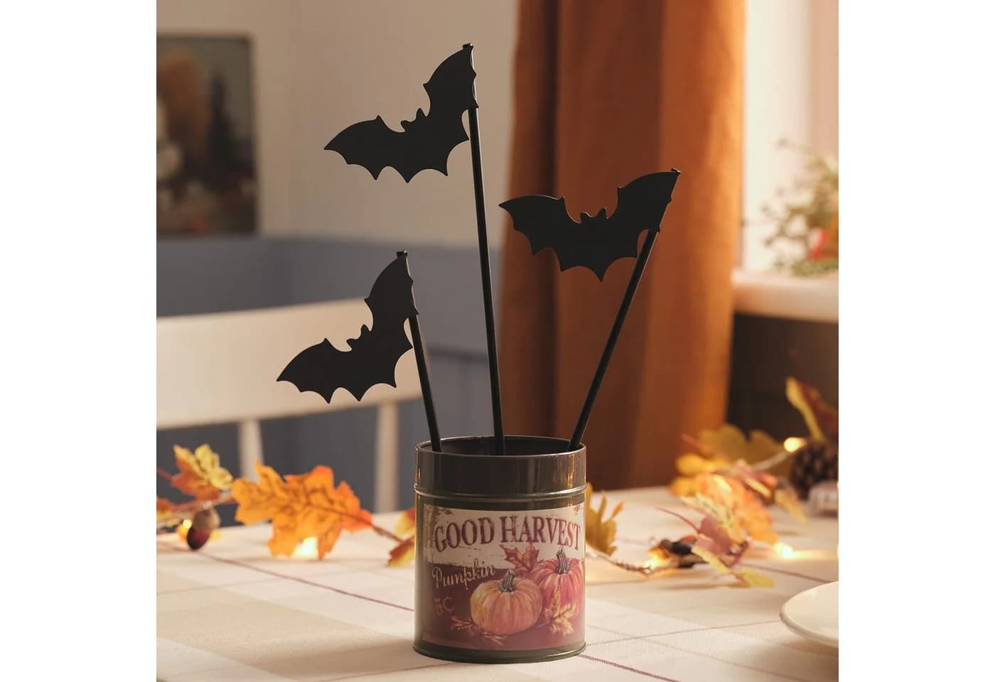 Lights4fun 3er Set Halloween Fledermaus Gartenstecker Schwarz - Bild 2