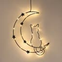 Lights4fun LED Dekolicht Osby Halloween-Deko Katze & Mond mit Timer Bild 1