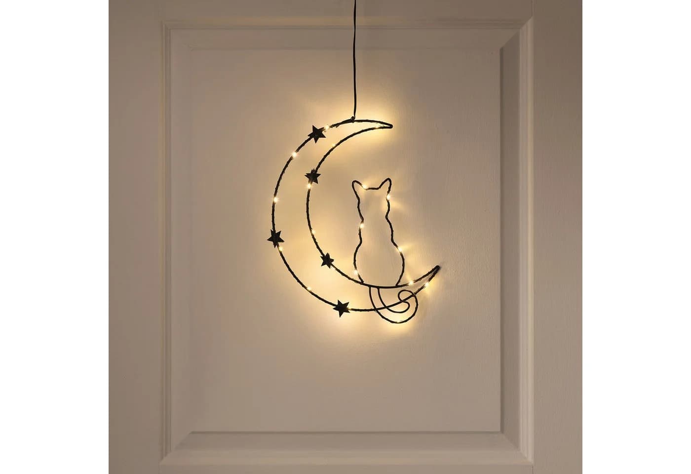 Lights4fun LED Dekolicht Osby Halloween-Deko Katze & Mond mit Timer - Bild 2