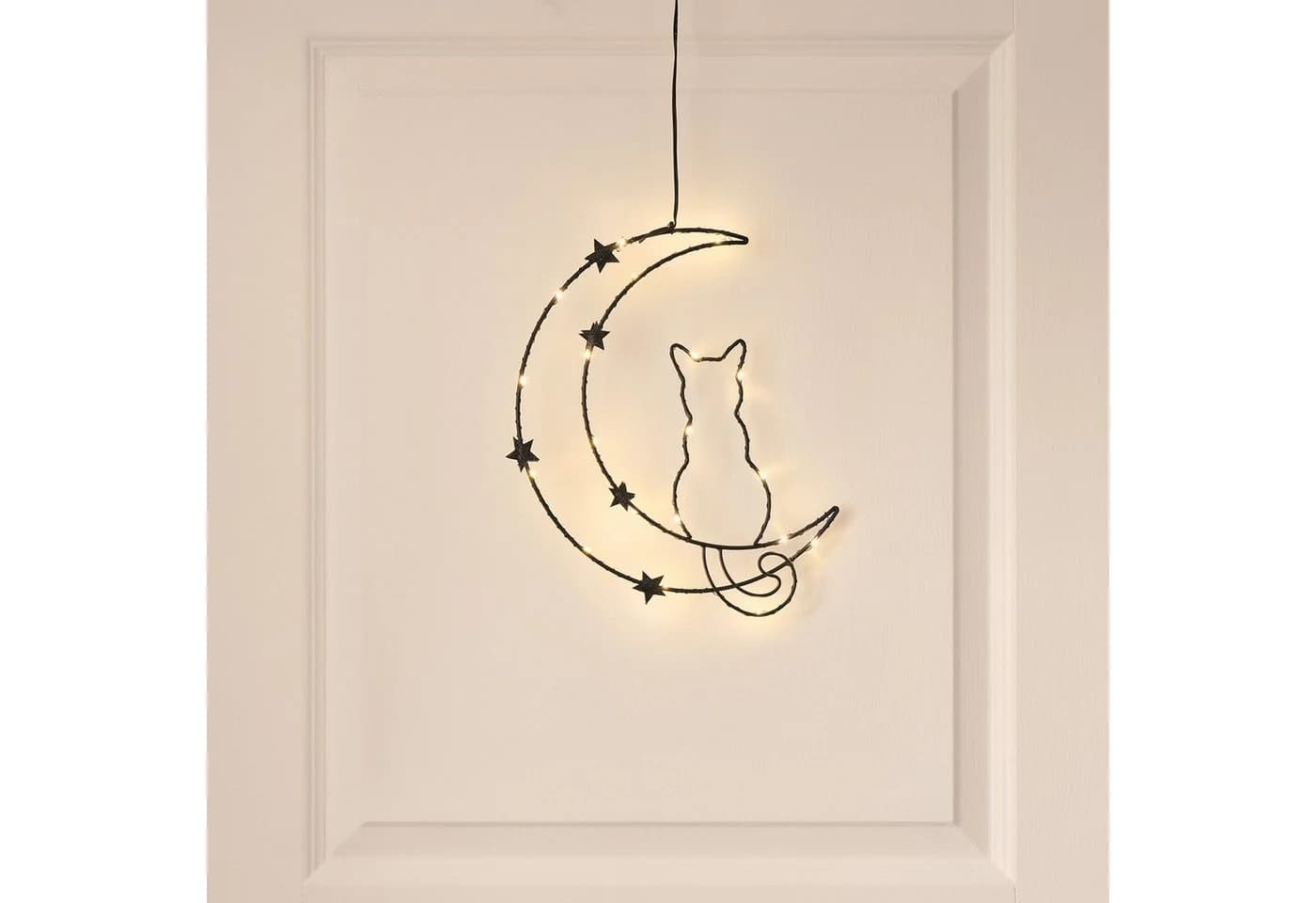 Lights4fun LED Dekolicht Osby Halloween-Deko Katze & Mond mit Timer - Bild 3