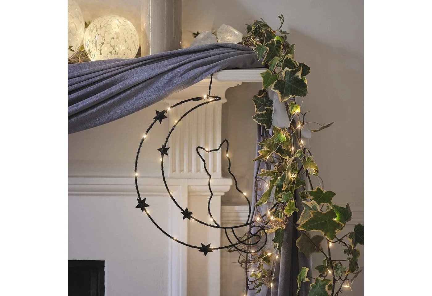 Lights4fun LED Dekolicht Osby Halloween-Deko Katze & Mond mit Timer - Bild 4