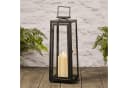 Lights4fun LED Laterne Porto Solar-Laterne Schwarz mit TruGlow® Kerze Bild 1