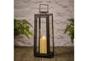 Lights4fun LED Laterne Porto Solar-Laterne Schwarz mit TruGlow® Kerze Bild 2