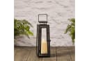 Lights4fun LED Laterne Porto Solar-Laterne mit TruGlow® Outdoor-Kerze Schwarz Bild 1