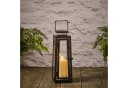 Lights4fun LED Laterne Porto Solar-Laterne mit TruGlow® Outdoor-Kerze Schwarz Bild 2