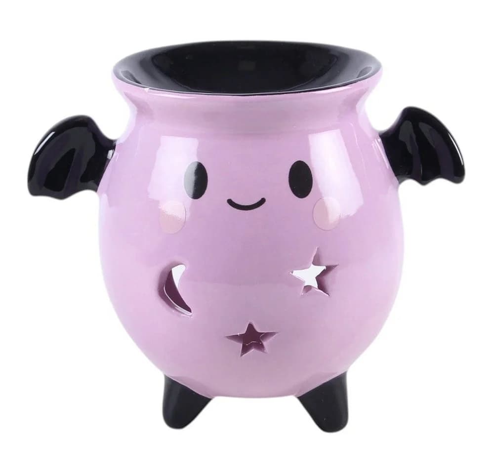 Kawaii Duftlampe Rosa Keramik mit Fledermausflügeln - Bild 2