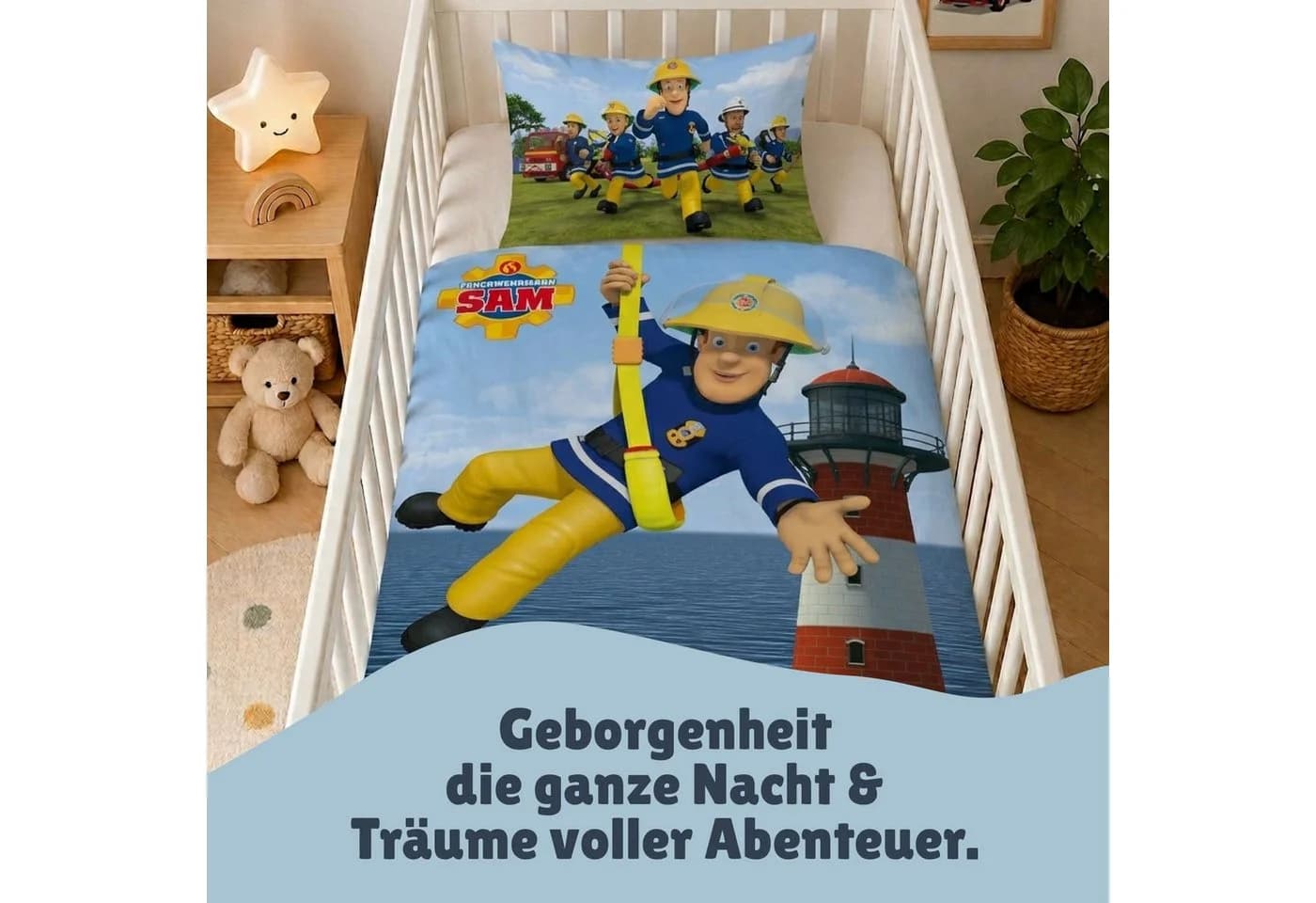 Familando Babybettwäsche Feuerwehrmann Sam Wendebettwäsche Baumwolle - Bild 4