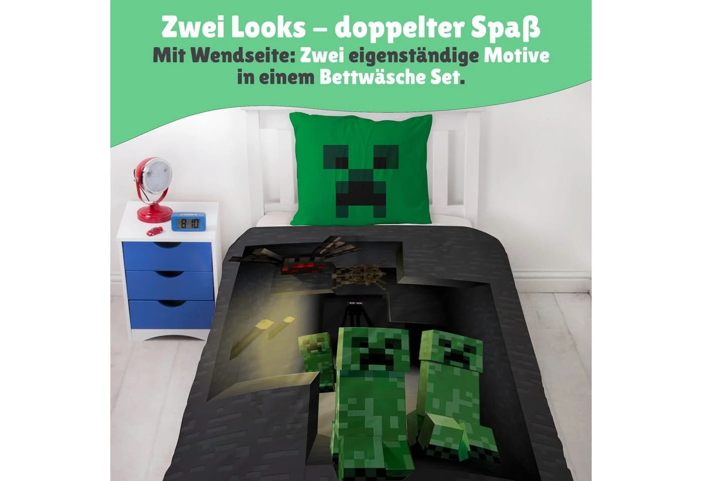 Familando Minecraft Kinderbettwäsche 135x200 Renforcé 3D Motiv - Bild 5