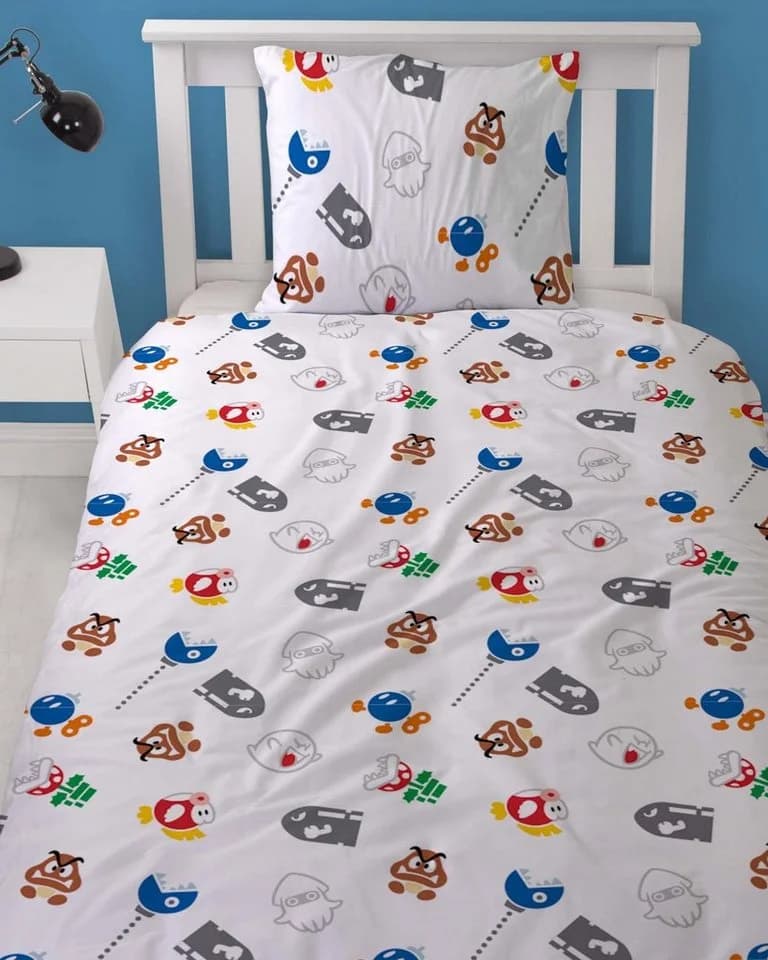 MTOnlinehandel Super Mario Bettwäsche 2-teilig Flanell Bunt