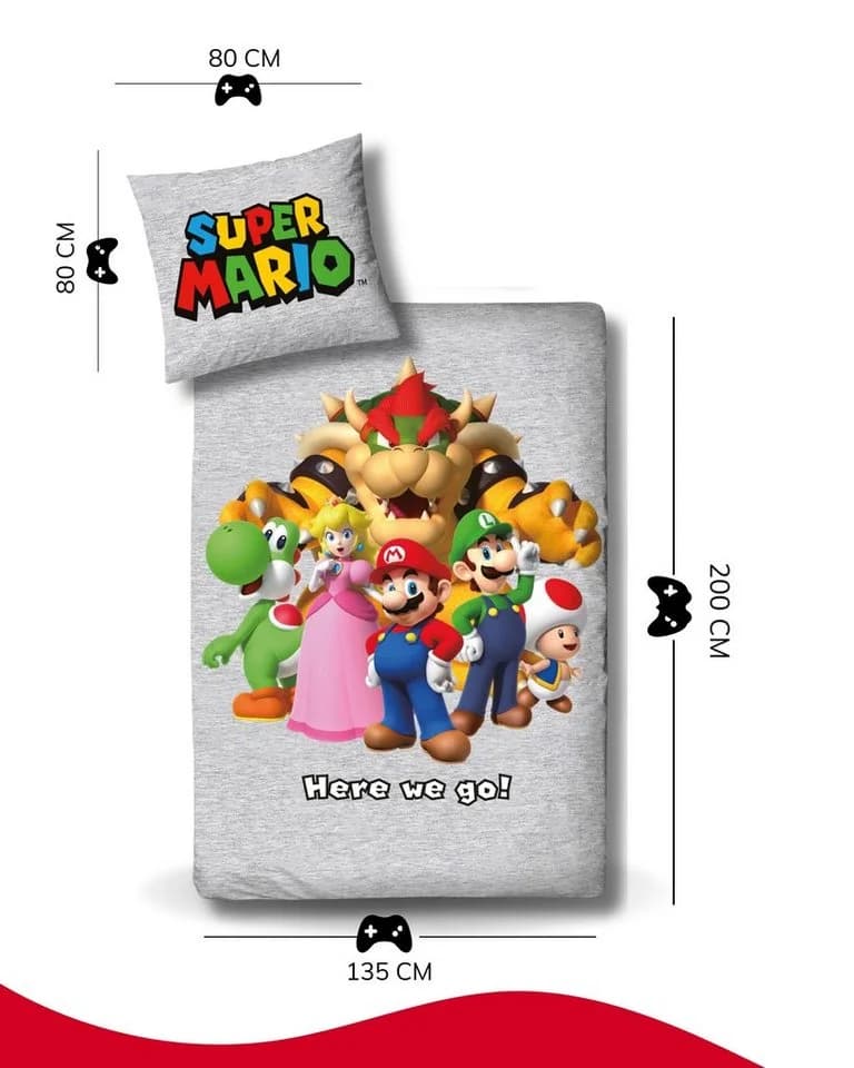 MTOnlinehandel Super Mario Bettwäsche 2-teilig Flanell Bunt - Bild 4