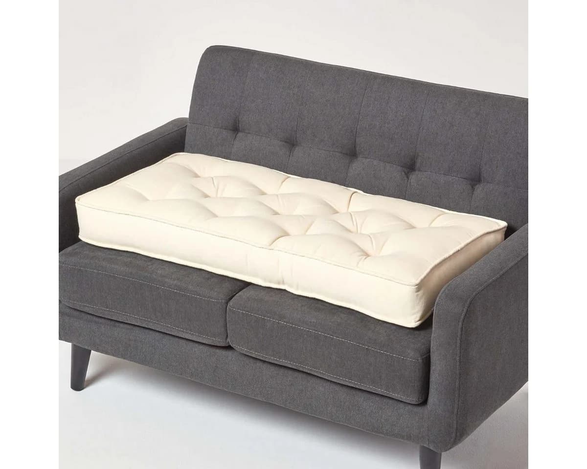 Homescapes Sitzkissen Creme 10 cm Dick Sofaauflage - Bild 2
