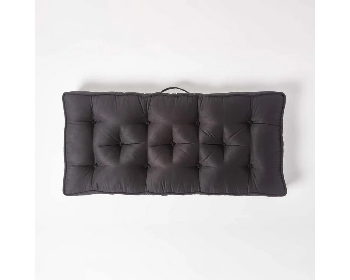 Homescapes Sitzkissen Sofa-Auflage Schwarz Veloursbezug - Bild 3