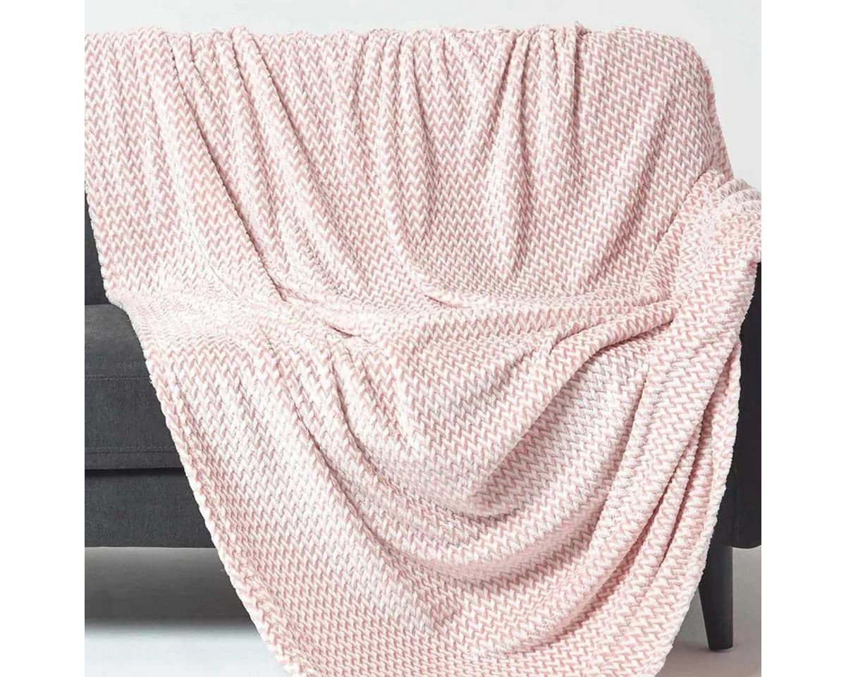 Homescapes Plaid Samt-Jacquard-Decke Mora Rosa - Bild 2