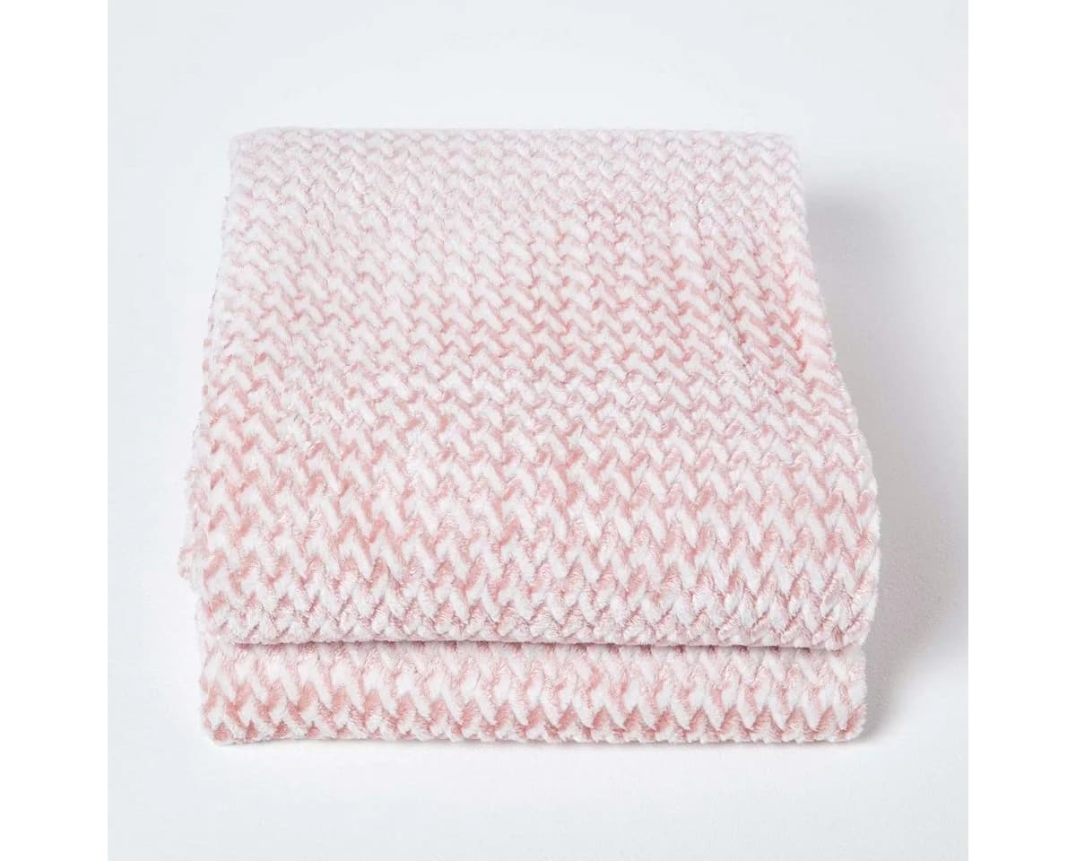 Homescapes Plaid Samt-Jacquard-Decke Mora Rosa - Bild 3