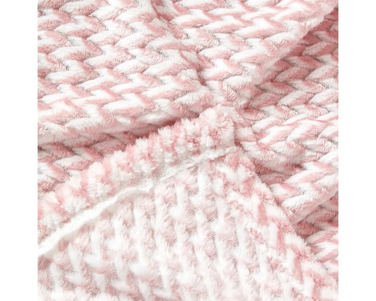 Homescapes Plaid Samt-Jacquard-Decke Mora Rosa - Bild 4