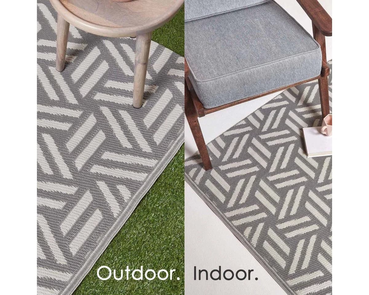 Homescapes Outdoorteppich Luna Grau Polypropylen - Bild 5
