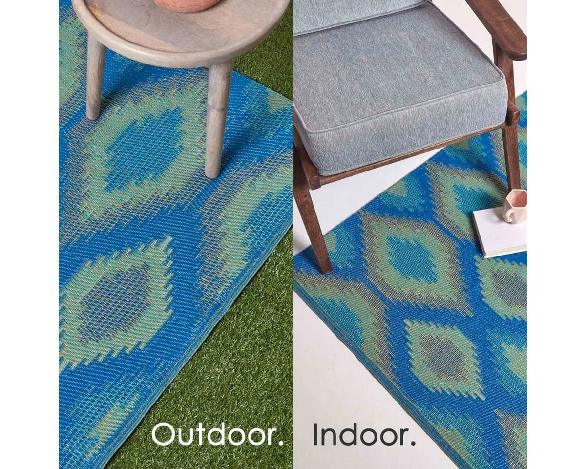 Homescapes Outdoorteppich Amber Blau-Grün Polypropylen - Bild 5