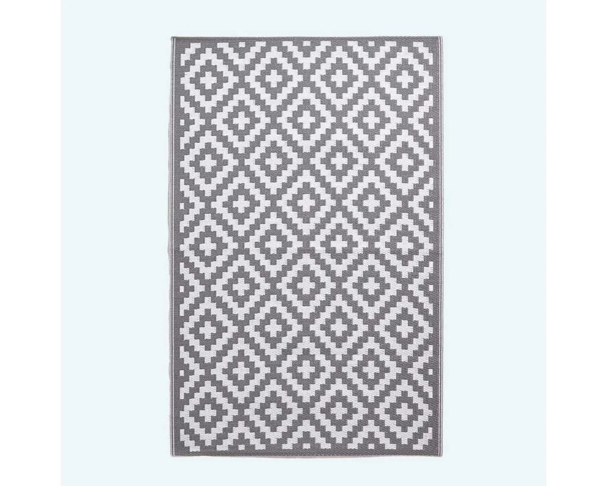 Homescapes Outdoorteppich Zoe Grau Geometrisch Polypropylen - Bild 2